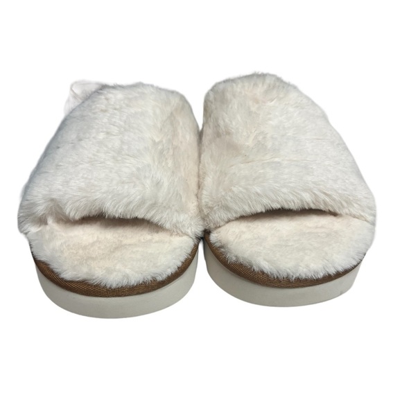 NWOT Koolaburra by Ugg Cream Fuzz II Slip on Sandals 10 - Picture 6 of 7